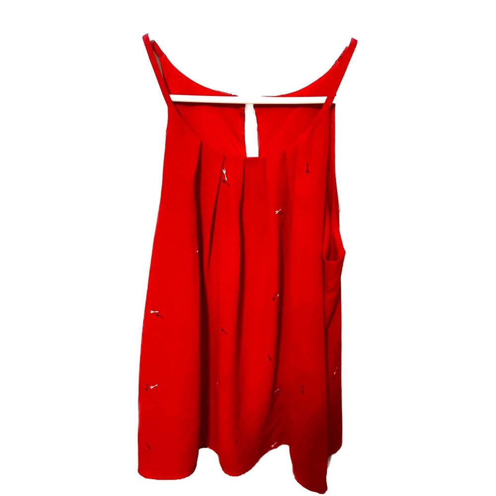 Red blouse, size small.